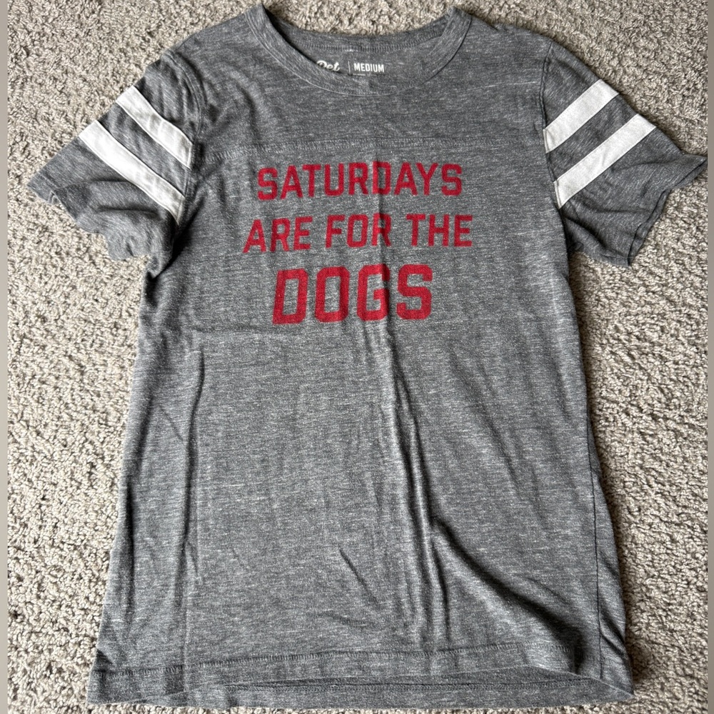Gray ' 'Saturdays Are For The Dogs' Graphic Tee